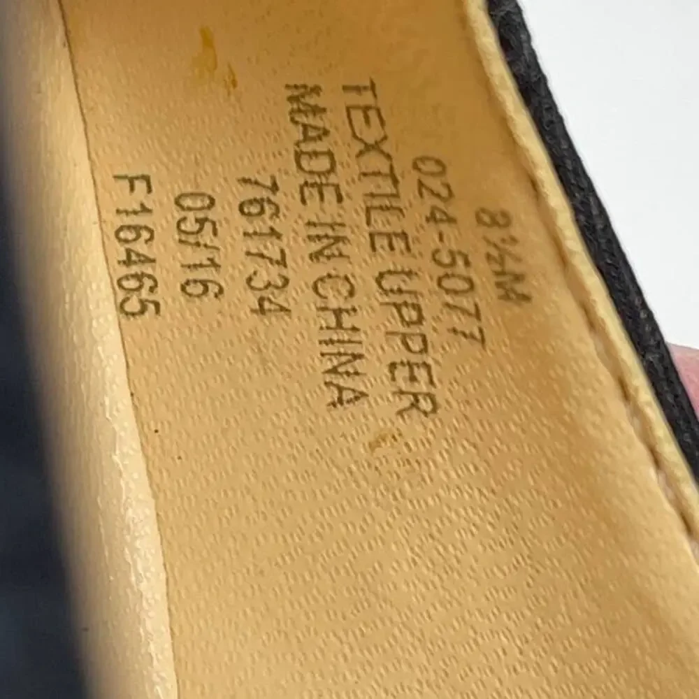 LIZ CLAIBORNE Black Fabric PEEP TOE Pumps 8.5M - Picture 8 of 8